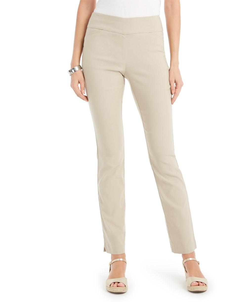 Charter Club Women's Tummy Control Pants Beige Size 4 Petite