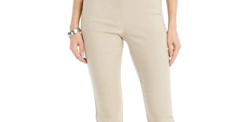 Charter Club Women's Tummy Control Pants Beige Size 4 Petite