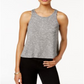 Bar III Women's Sleeveless Jewel Neck Top Gray Size Medium