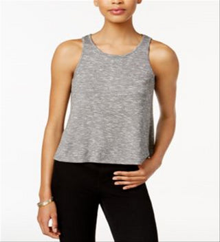 Bar III Women's Sleeveless Jewel Neck Top Gray Size Medium