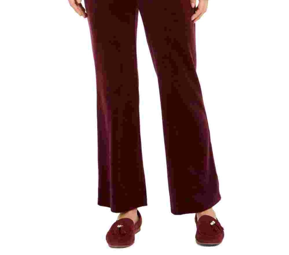 Charter Club Women's Velour Pull-On Pants Purple Size X-Large