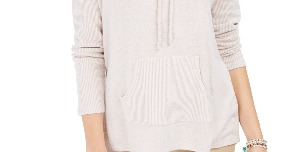 Style & Co Women's Drawstring Cowl-Neck Sweater Pink Size XX-Large