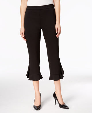 Alfani Women's Ruffle-Hem Pants Black Size 4 Petite