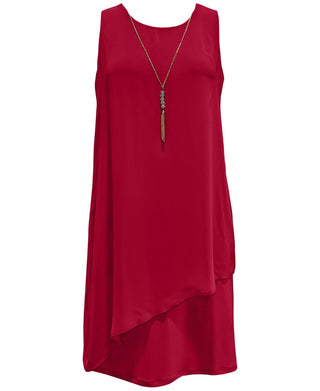 JM Collection Women's Necklace-Embellished Sheath Dress Red Size X-Large