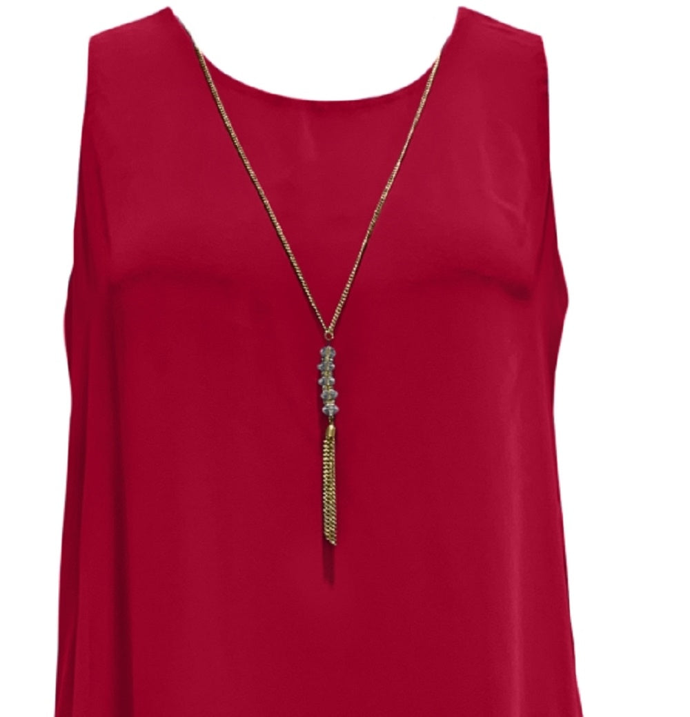 JM Collection Women's Necklace-Embellished Sheath Dress Red Size X-Large