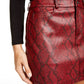 Vigoss Women's Jeans Snakeskin Print Mini Skirt Red Size Medium