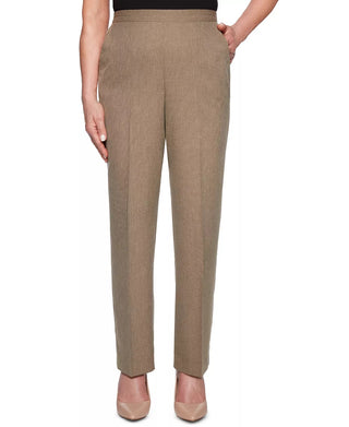 Alfred Dunner Women's Petite Boardroom Pull-On Pants Brown 10P