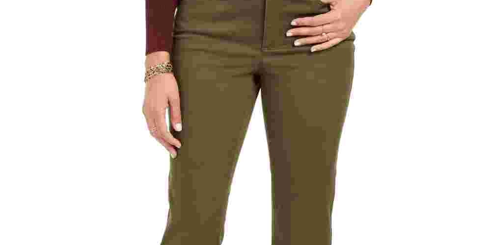 Charter Club Women's Solid Pants Green Size 10 Petite