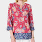 Charter Club Women's Petite Double-Floral Printed Tunic Pink Size Petite