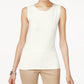 Alfani Women's High Neck Tank Top Tank Top White Size PL