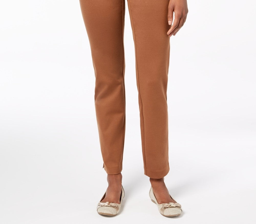 Charter Club Women's Cambridge Pull-On Ponte Pants Brown Size 14S