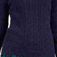 Charter Club Women's Textured Embellished Patterned Long Sleeve Jewel Neck Sweater Blue Size X-Large