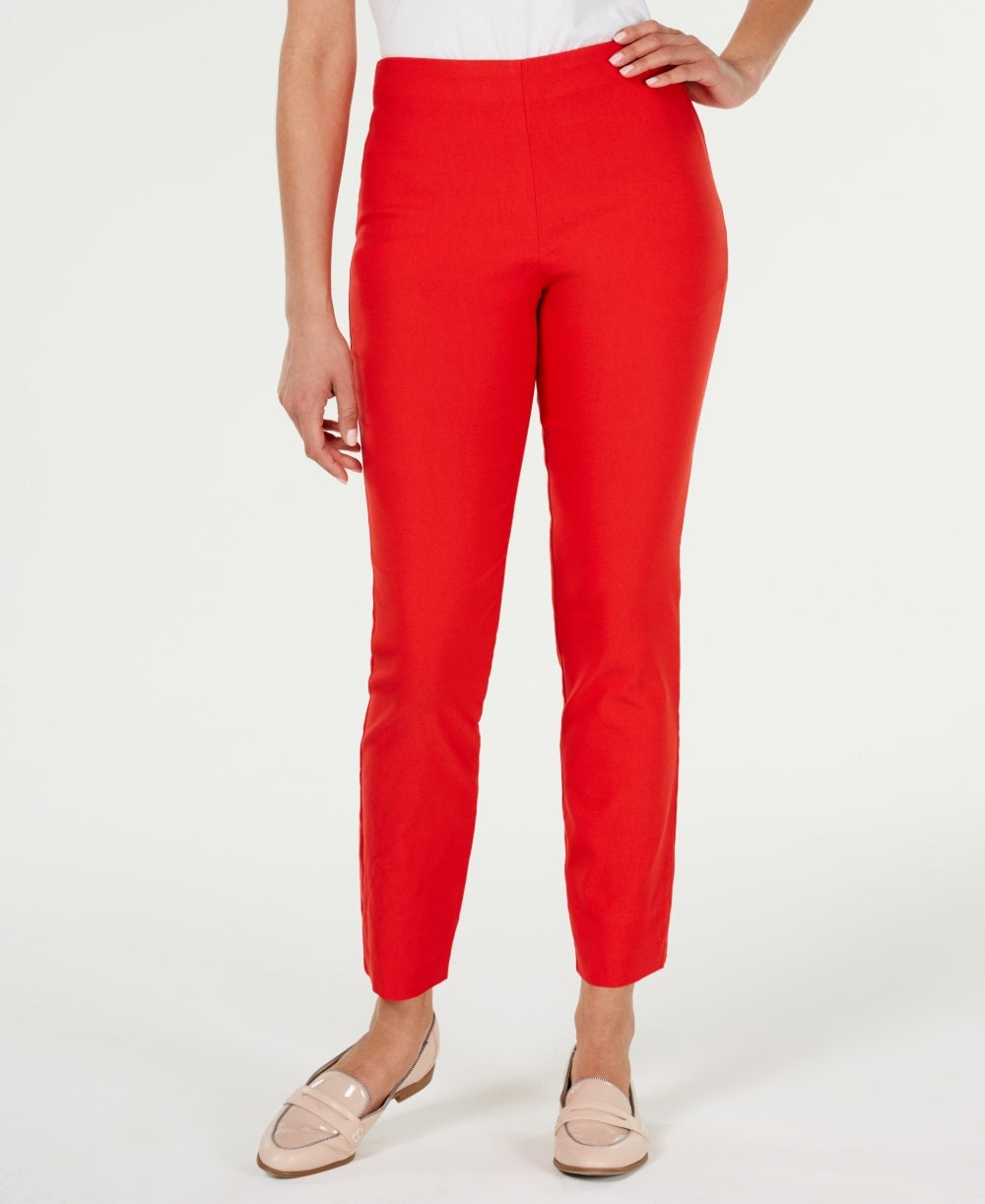 Charter Club Women's Chelsea Tummy Control Skinny Leg Ankle Pants Red Size  4