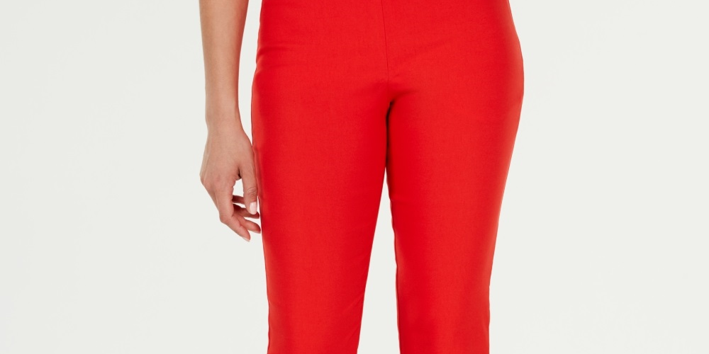 Charter Club Women's Chelsea Tummy Control Skinny Leg Ankle Pants Red Size  4