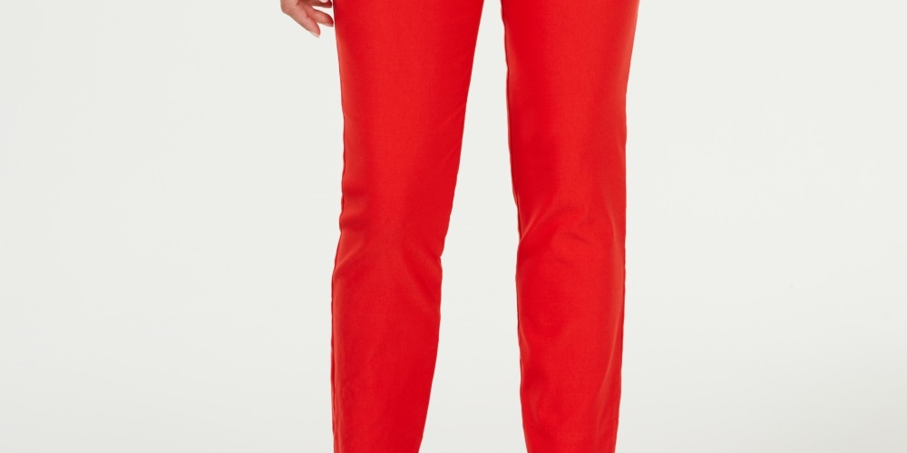 Charter Club Women's Chelsea Tummy Control Skinny Leg Ankle Pants Red Size  4