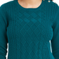 Charter Club Women's Petite Cable-Knit Button-Trim Sweater Green Size PL