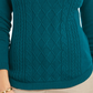 Charter Club Women's Petite Cable-Knit Button-Trim Sweater Green Size PL