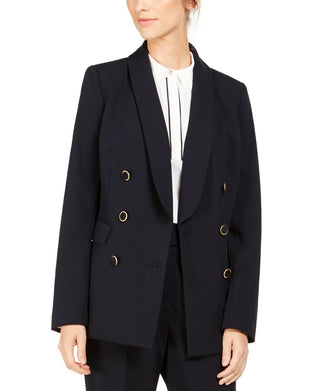 Calvin Klein Women's Double Breasted Shawl Collar Blazer Black Size 10