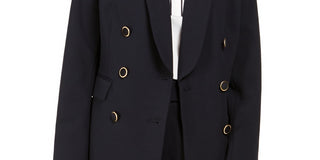 Calvin Klein Women's Double Breasted Shawl Collar Blazer Black Size 10