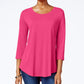 JM Collection Women's Scoop Neck Top Purple Size Medium