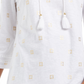 Charter Club Women's Tassel Neck 3/4 Sleeve Top  White Size X-Small