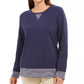 Karen Scott Women's Sport Contrast Hem Sweatshirt Blue Size X-Small