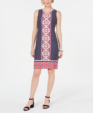 Charter Club Women's Printed Shift Dress Pink Size Petite Medium