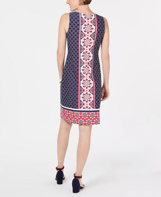 Charter Club Women's Printed Shift Dress Pink Size Petite Medium