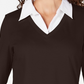 Karen Scott Women's Petite Layered-Look Cotton Top Brown Size PS