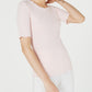Maison Jules Women's Crewneck Elbow-Sleeve Top Pink Size Medium