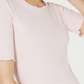 Maison Jules Women's Crewneck Elbow-Sleeve Top Pink Size Medium