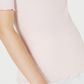 Maison Jules Women's Crewneck Elbow-Sleeve Top Pink Size Medium