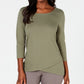 Karen Scott Women's Tulip Hem Top Green Size X-Small