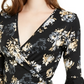 BCX Juniors' Wrap-Front Bell-Sleeve Top Black Size Small