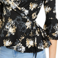 BCX Juniors' Wrap-Front Bell-Sleeve Top Black Size Small