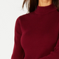 Karen Scott Women's Cotton Ribbed Mock Neck Sweater Wine Size PM
