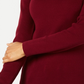 Karen Scott Women's Cotton Ribbed Mock Neck Sweater Wine Size PM