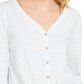 Style & Co Women's Striped Tie Front Top White Size Medium