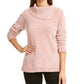 Karen Scott Women's Petite Envelope-Neck Chenille Sweater Pink Size Petite Small