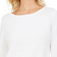 Karen Scott Women's Ribbed 3/4 Sleeve Sweater White Size Small