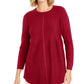 Style & Co Women's Petite Mixed-Stitch Tunic Sweater Red Size PP