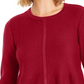 Style & Co Women's Petite Mixed-Stitch Tunic Sweater Red Size PP