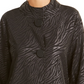 JM Collection Women's Petite Printed 3/4-Sleeve Jacket Black PS