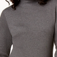 Karen Scott Women's Petite Long-Sleeve Mock-Neck Cotton Top Charcoal Size PM