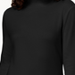 Karen Scott Women's Petite Long-Sleeve Mock-Neck Cotton Top Black Size PXL