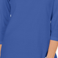 Karen Scott Women's Cotton Studded Split Neck Top  Blue Size Small