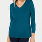 Karen Scott Women's V Neck Sweater Blue Size PL