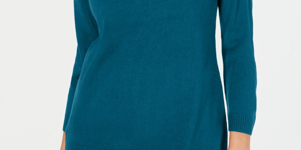 Karen Scott Women's V Neck Sweater Blue Size PL