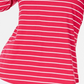 Charter Club Women's Striped Split Neck Top Moroccan Pink Size Petite Small
