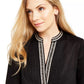Charter Club Women's Embellished Neck Tunic Black Size Small